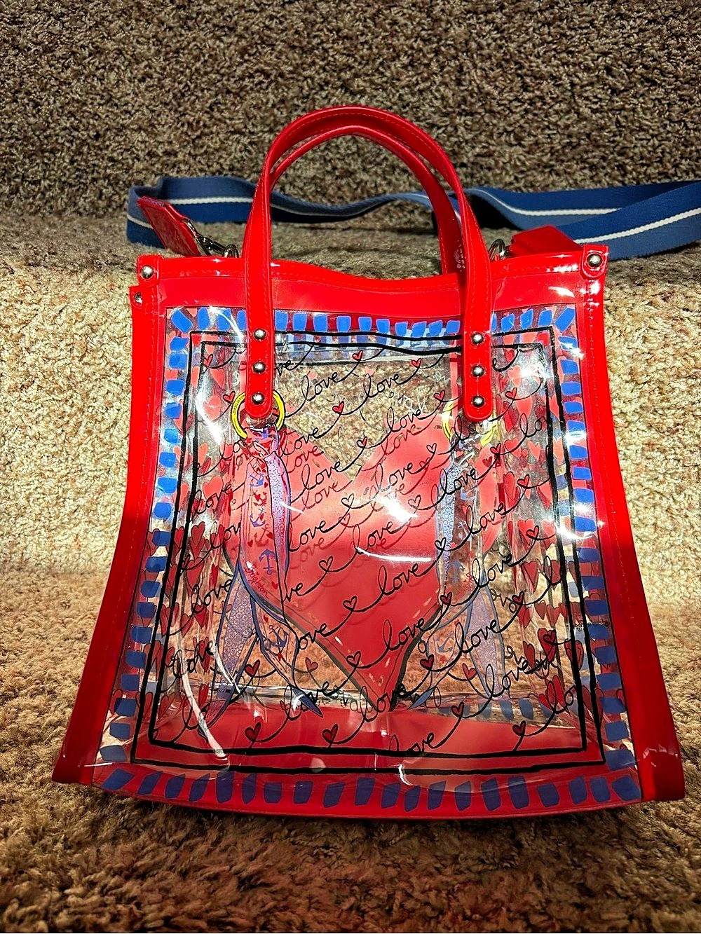 Brighton Love Red & Blue Tote NWT